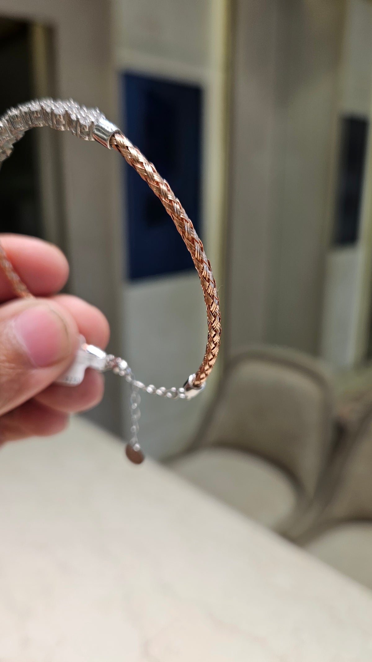 Two Tone Italian CZ Bracelet