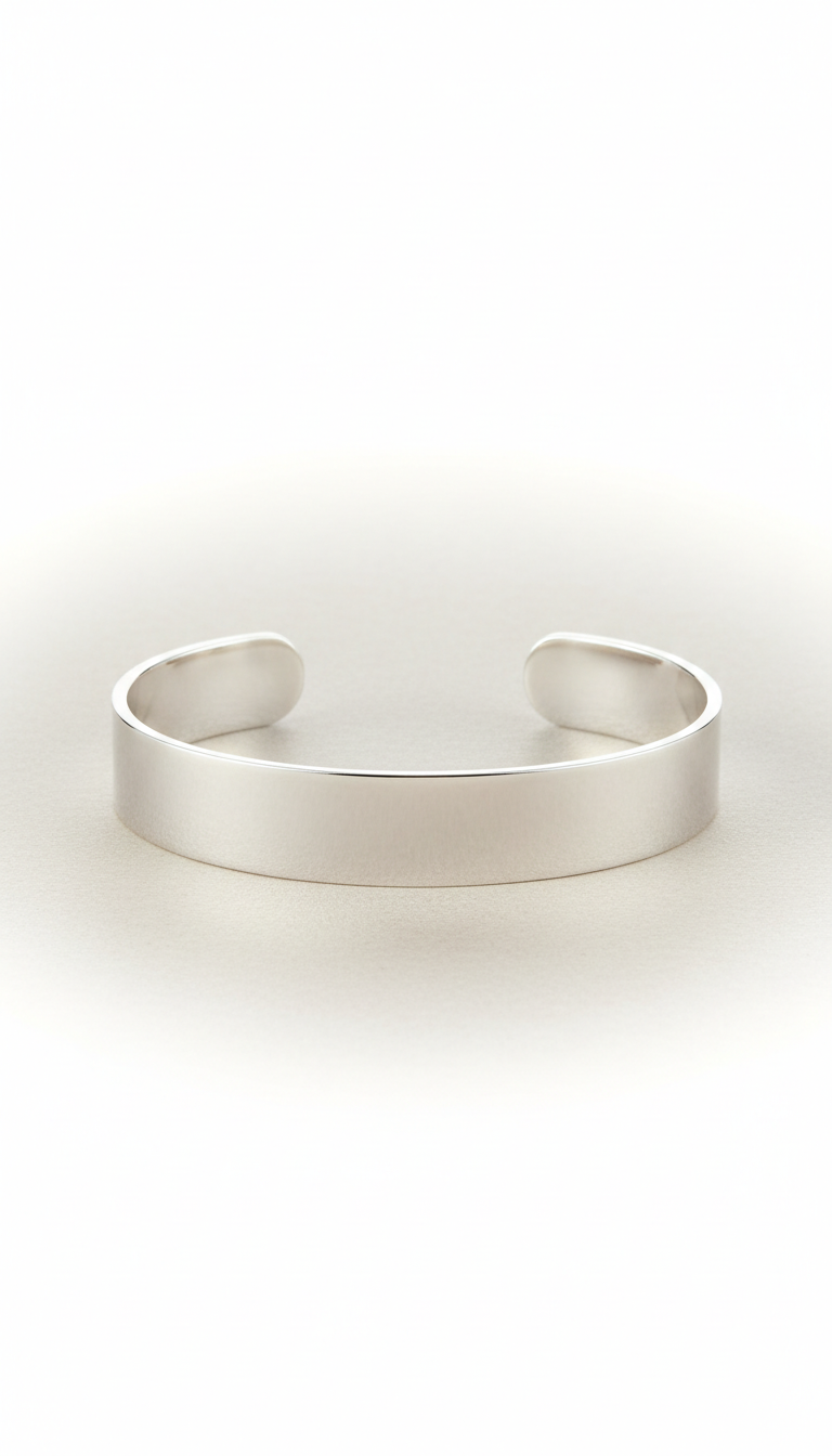 Minimalist men's sterling silver cuff bracelet