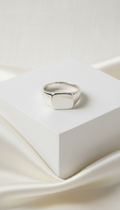 Sterling Silver Oval Signet Ring