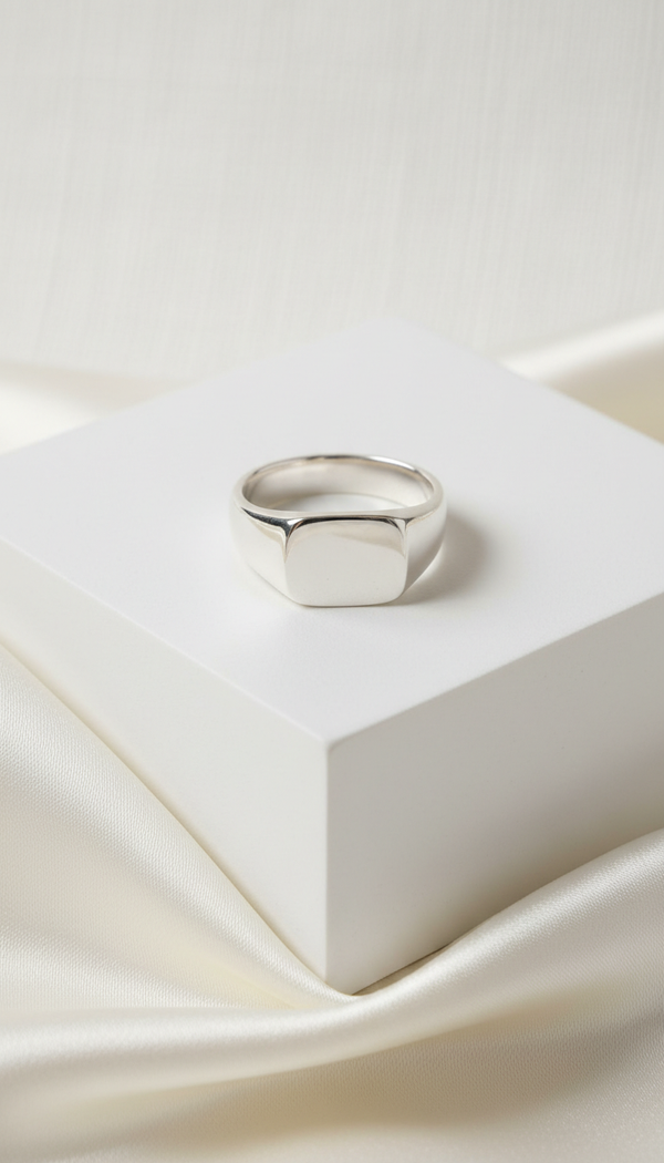 Sterling Silver Oval Signet Ring