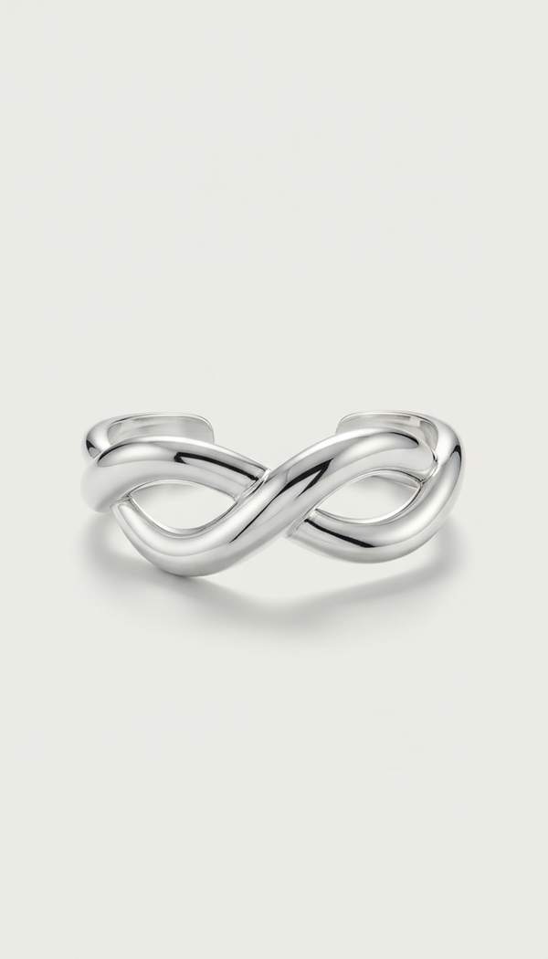 Sculptural Sterling Silver Bangle