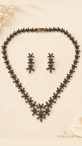 925 Silver Marcasite Floral Necklace Set