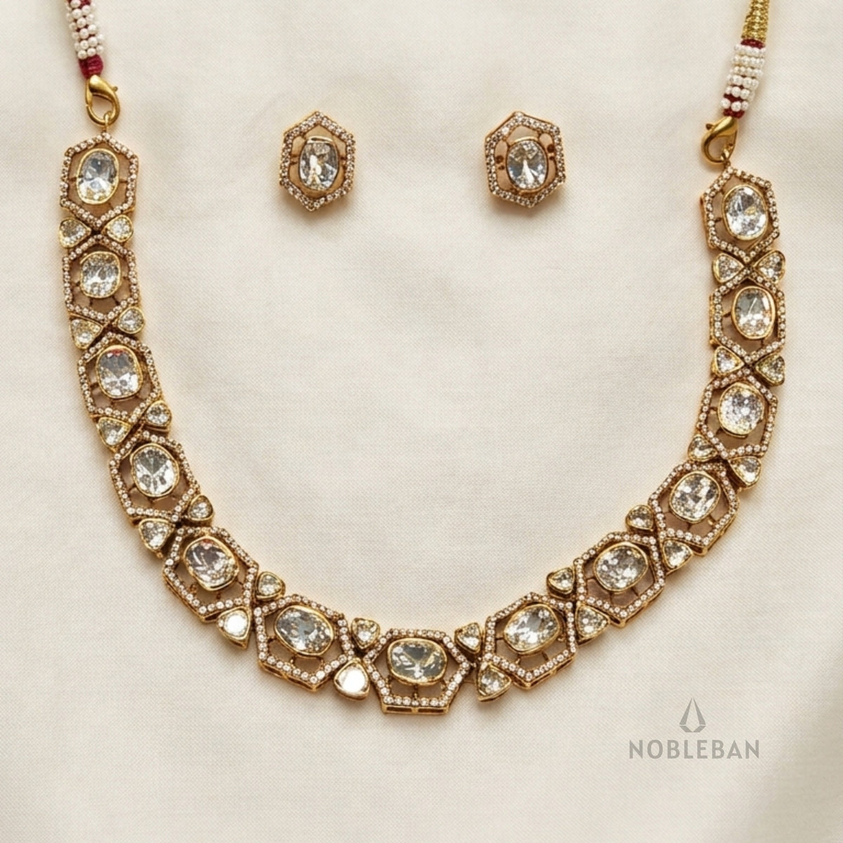 Moissanite & CZ Diamonds Slider Necklace Set