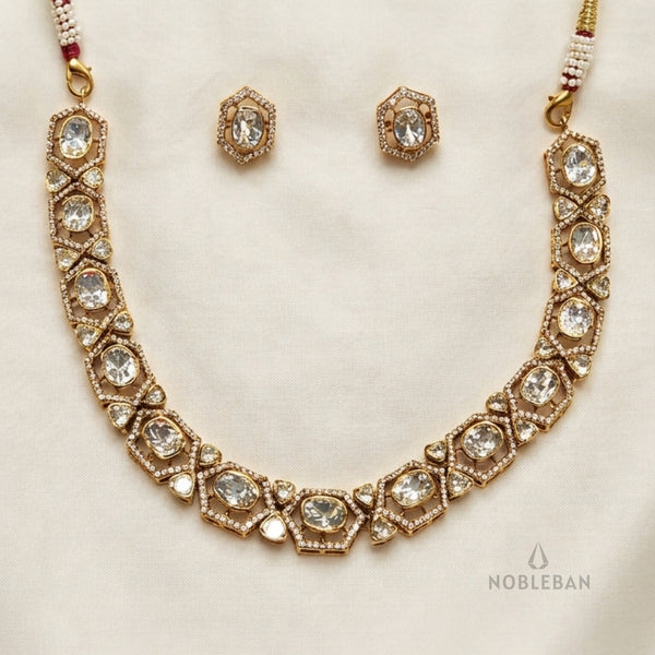 Moissanite & CZ Diamonds Slider Necklace Set
