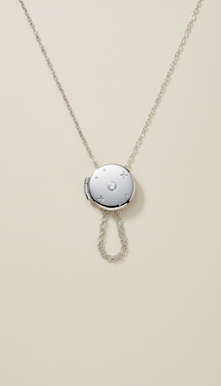 Children's sterling silver locket necklace