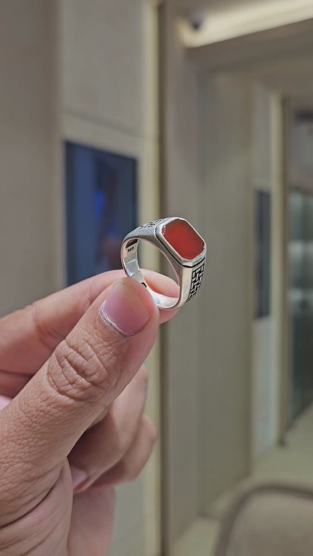 Signet Ring with Carnelian Stone (Size 22)